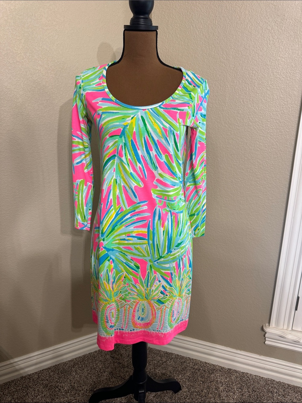Lilly Pulitzer Pink Palm-Print Shift Dress